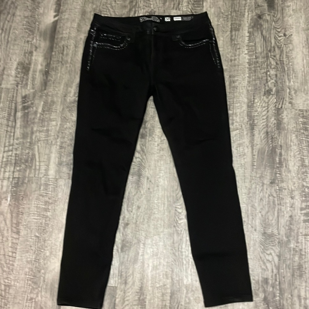 Miss Me Skinny Jean 30 Black Charcoal Wash easy skinny stretchy